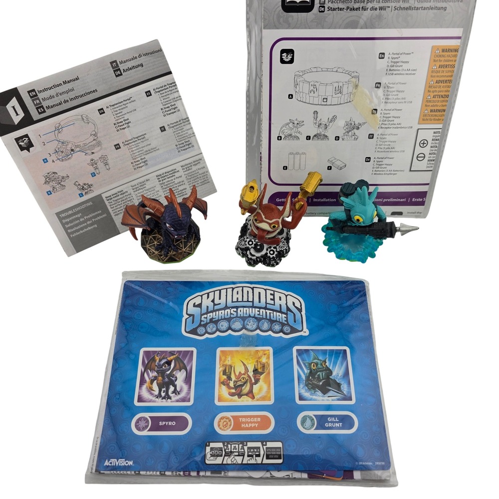Skylanders Spyros Adventure Figures Lot Spyro Trigger Happy Gill Grunt Gaming